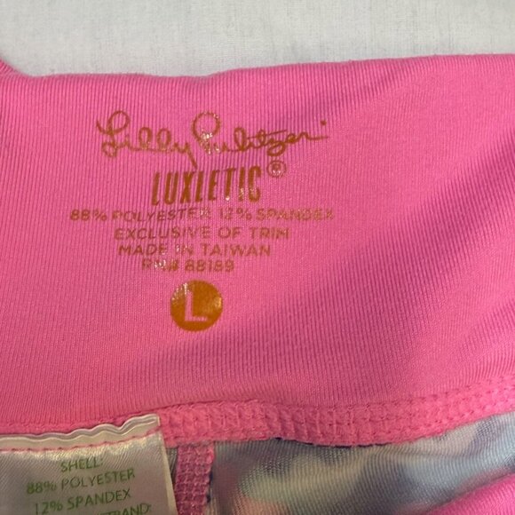 Lilly Pulitzer Luxletic Cropped Leggings Lobstah Roll Print Women’s Large EUC - Picture 6 of 11